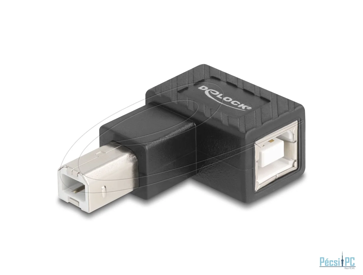 DeLock USB 2.0 Adapter USB Type-B male to USB Type-B female 90° left angled Black