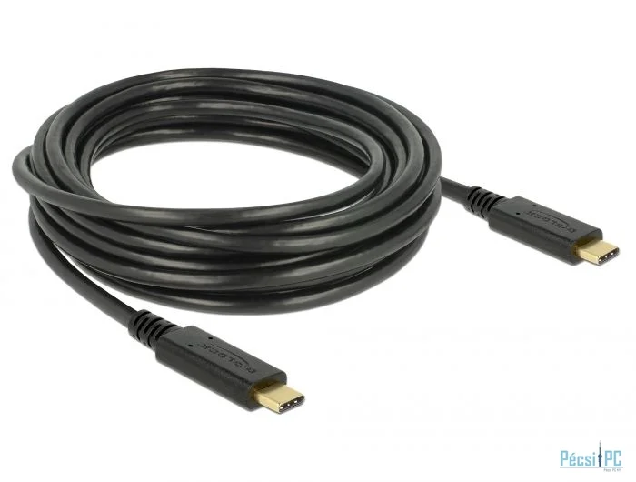 DeLock USB 2.0 cable Type-C to Type-C 4m PD 5 A E-Marker Black