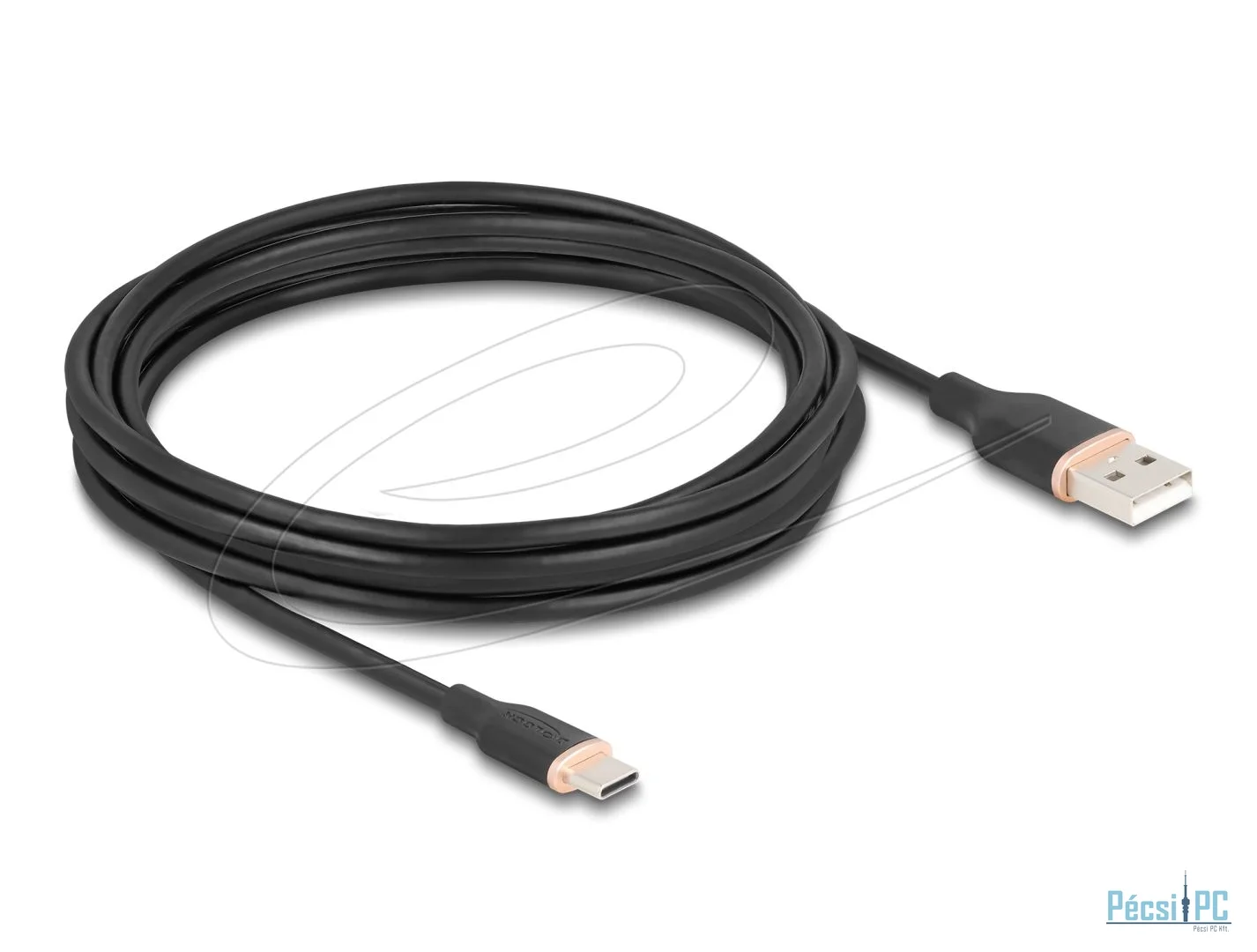 DeLock USB 2.0 kábel USB-A to USB-C 4m Black