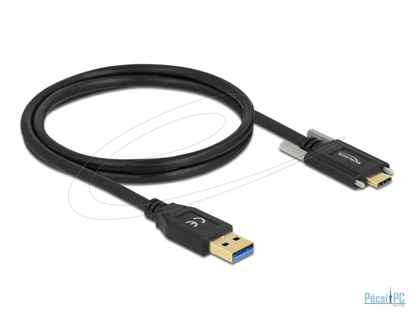 DeLock USB Type-A male to USB Type-C male cable 1m Black