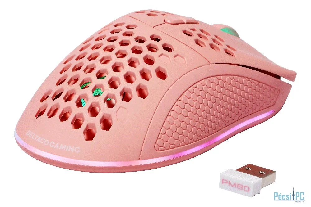 Deltaco GAM-120 PM80 Wireless Lightweight Gaming Mouse Pink