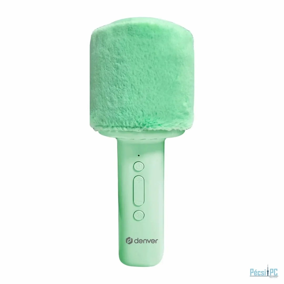 Denver KMS-30RO Bluetooth Karaoke Microphone Speaker with fluffy top Green