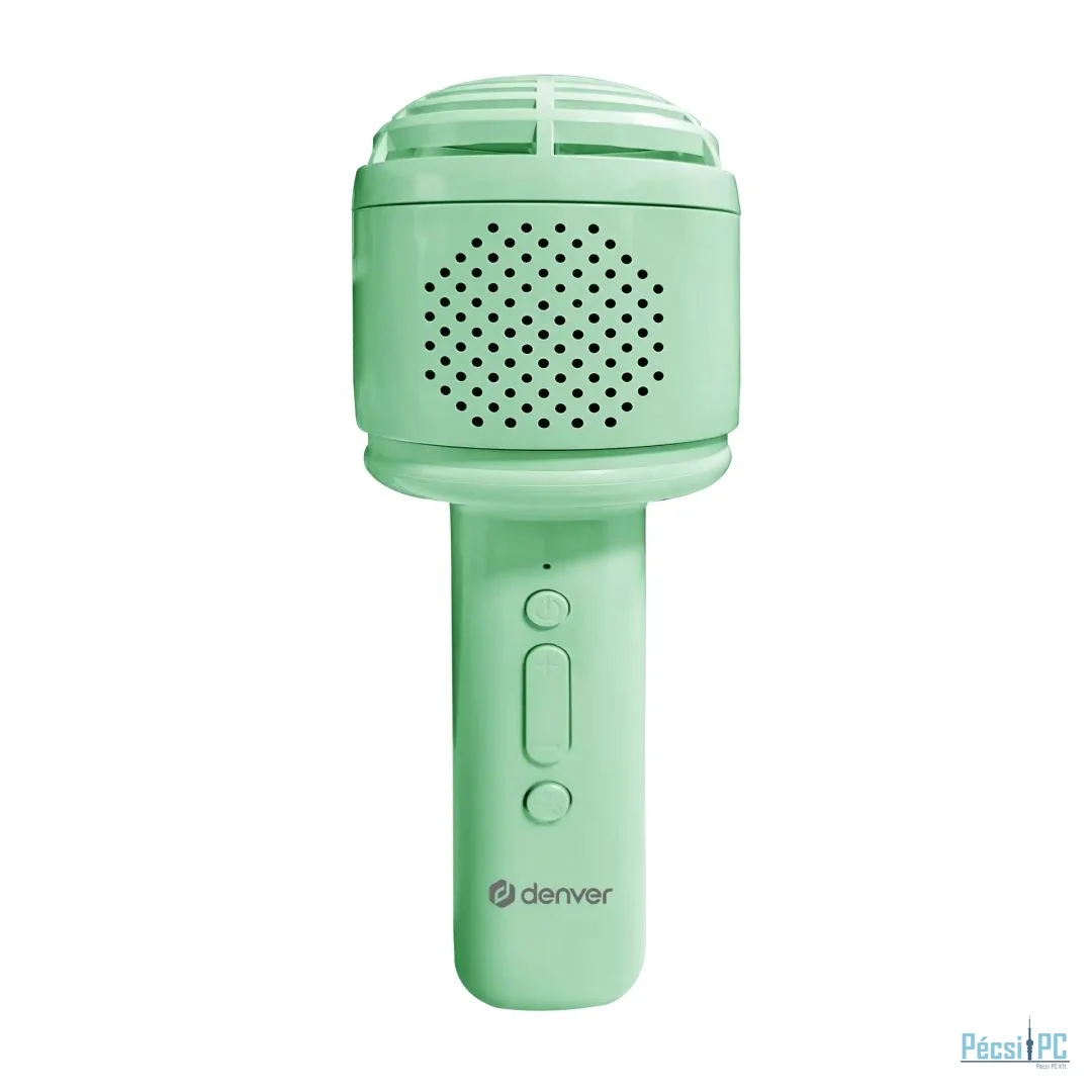 Denver KMS-30RO Bluetooth Karaoke Microphone Speaker with fluffy top Green