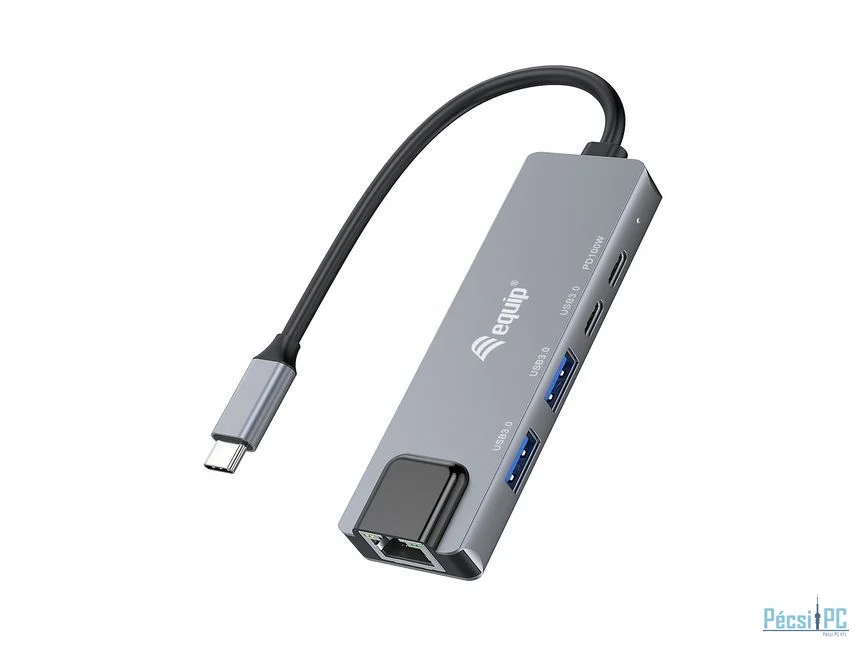 EQuip USB-C 5 in 1 Multifunctional Adapter Grey