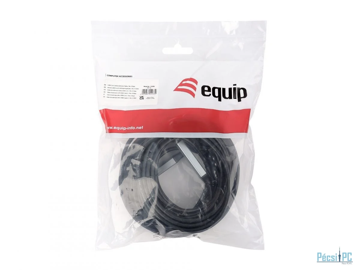 EQuip USB-C to C Active extension cable 15m Black