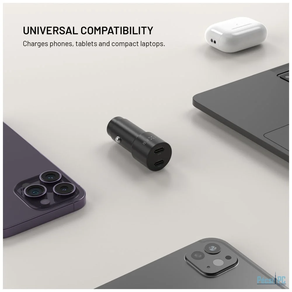 FIXED Dual USB-C Car Charger 65W PD 3.0 Black