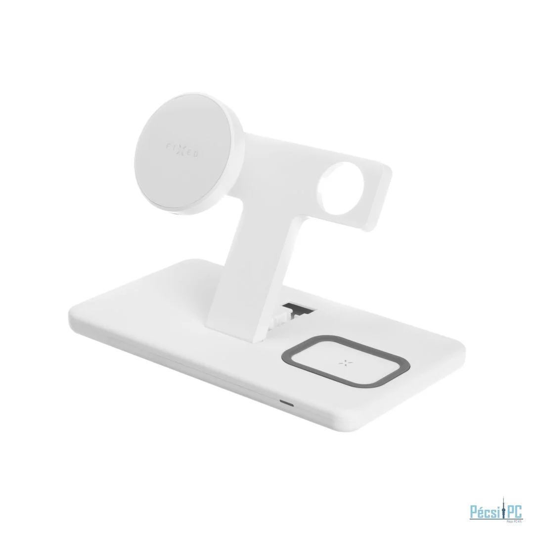 FIXED MagPowerstation 3 az 1-ben vezeték nélküli töltőállvány MagSafe tartozékokkal, fehér