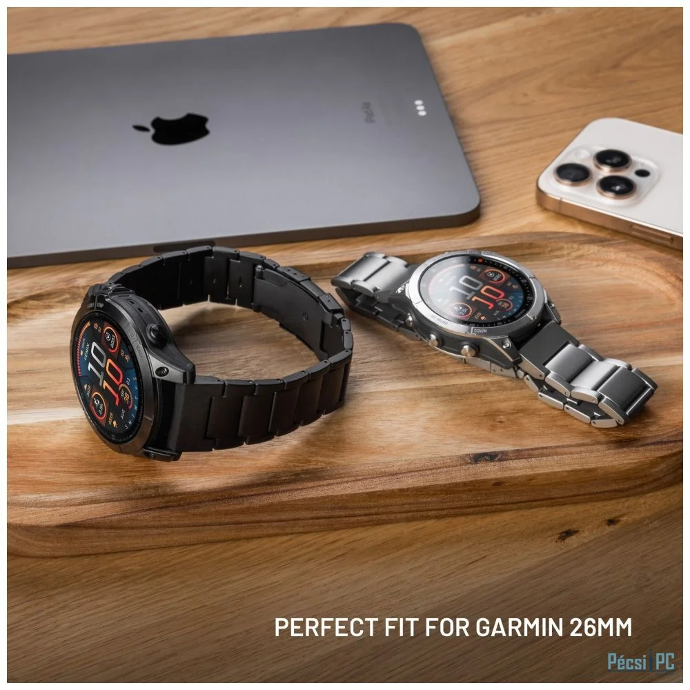 FIXED Titán óraszíj Garmin QuickFit 26mm okosórához, natural titanium