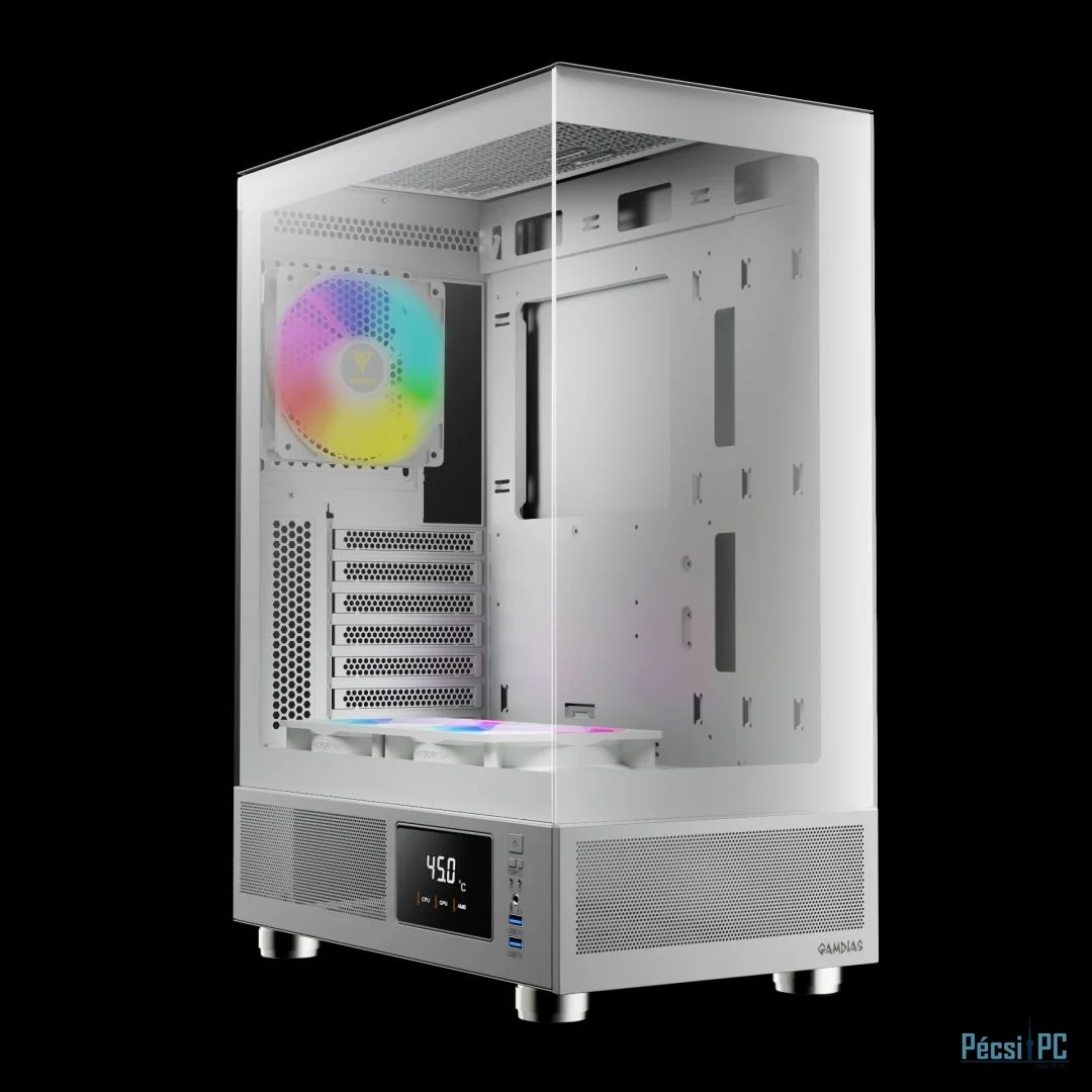 Gamdias Atlas E1 ARGB Tempered Glass White