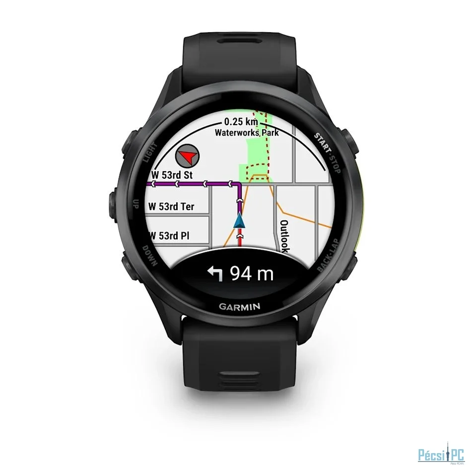 Garmin Forerunner 970 Carbon Grey DLC Titanium with Black Case and Black/Translucent Whitestone Band