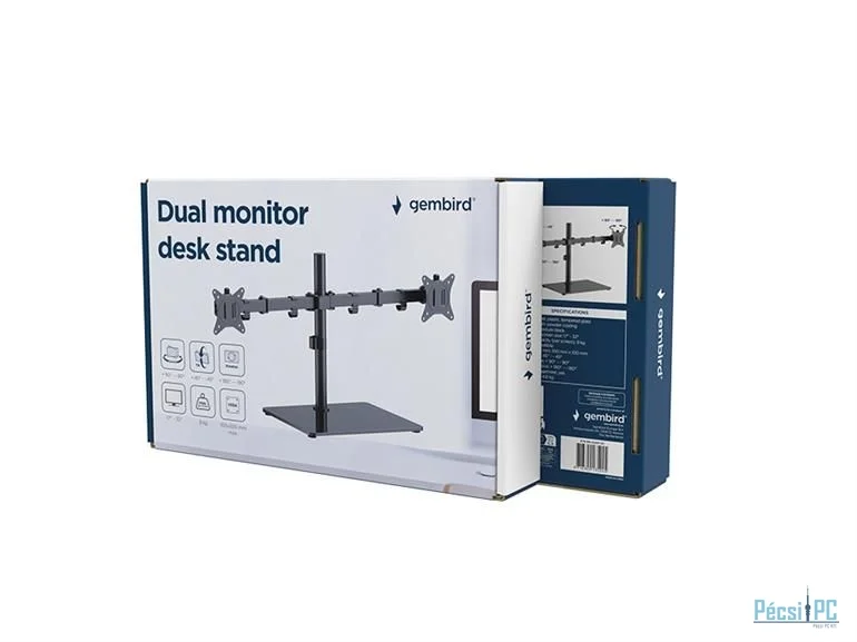 Gembird MS-D2ST-01 Dual monitor desk stand 17”-32” Black