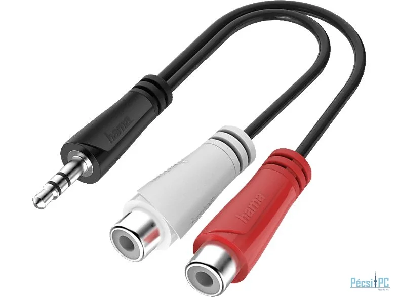 Hama 3,5mm Jack to 2RCA cable 0,15m Black