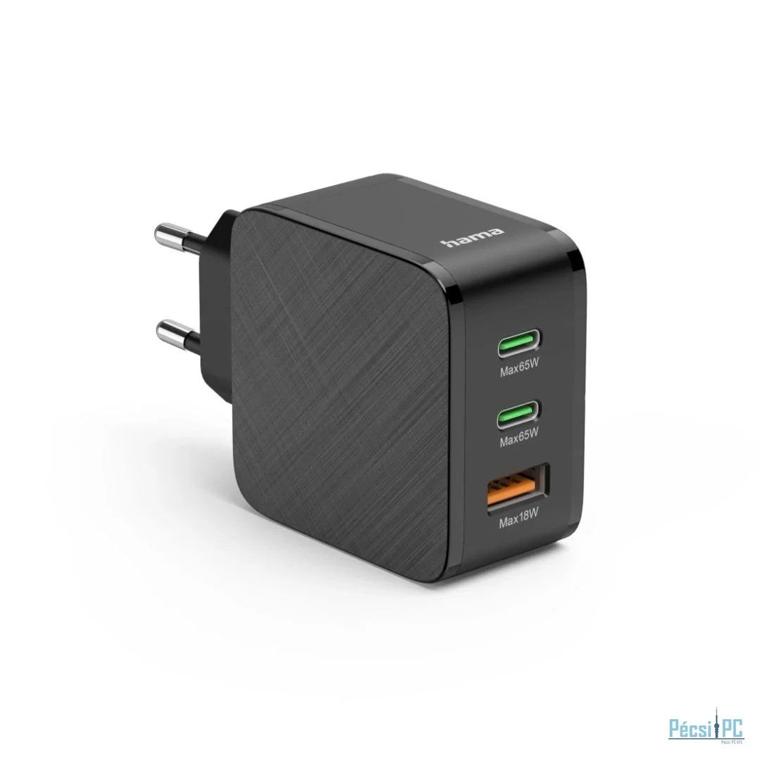 Hama Fast Charger 2x USB-C PD 1x USB-A QC 65W Black
