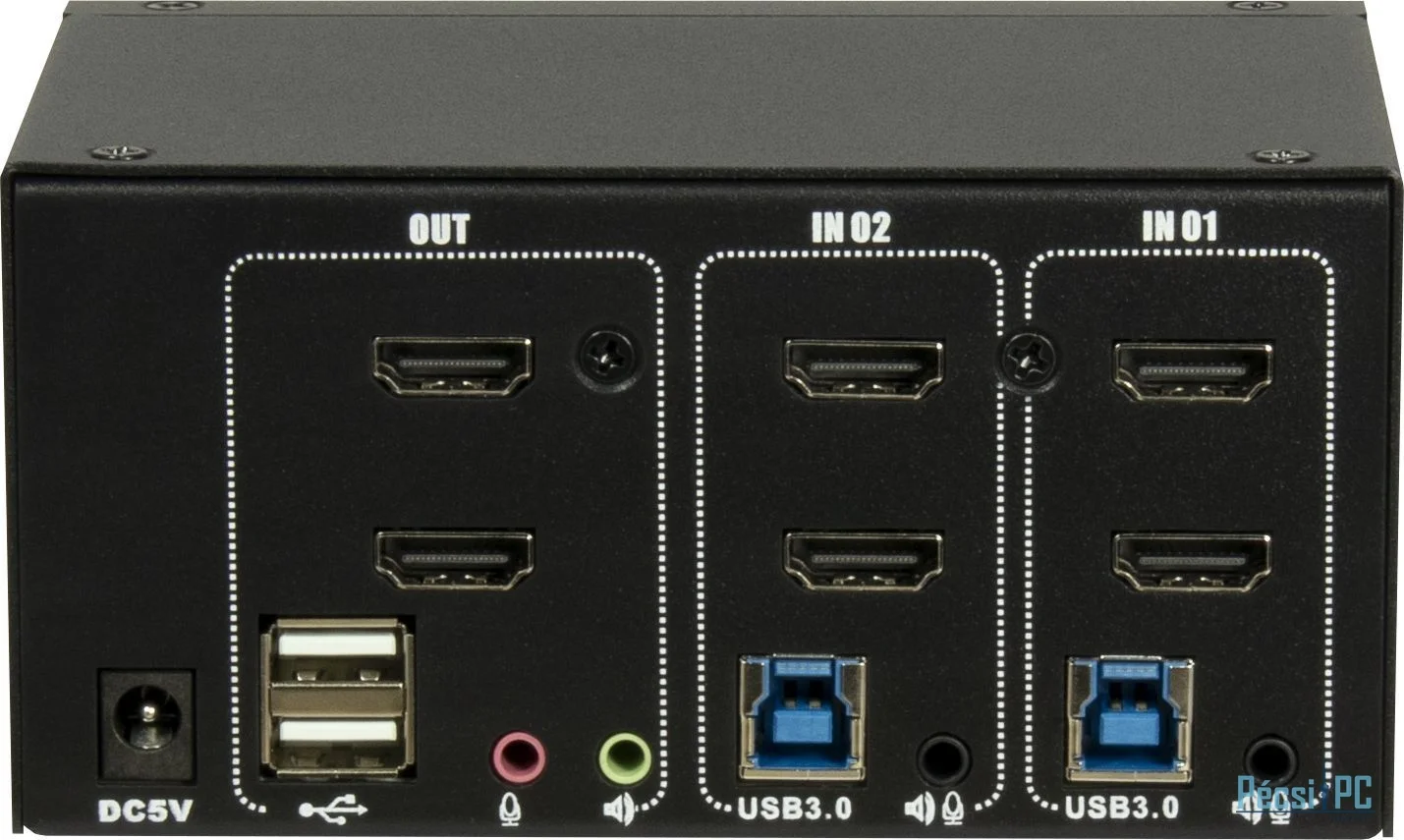 Inter-Tech IPC KVM Switch AC-22HUS HDMI 4K@60Hz