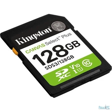 Kingston 128GB SDXC Canvas Select Plus Gen3 Class 10 UHS-I U1 V10
