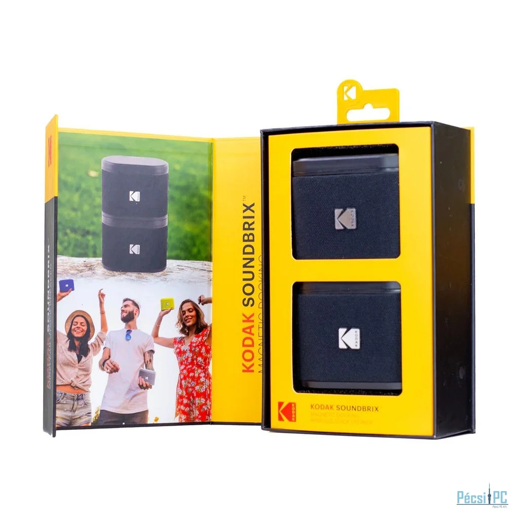 Kodak BRIXBK2 Soundbrix Mini Bluetooth Coloured Portable Two Speakers Black