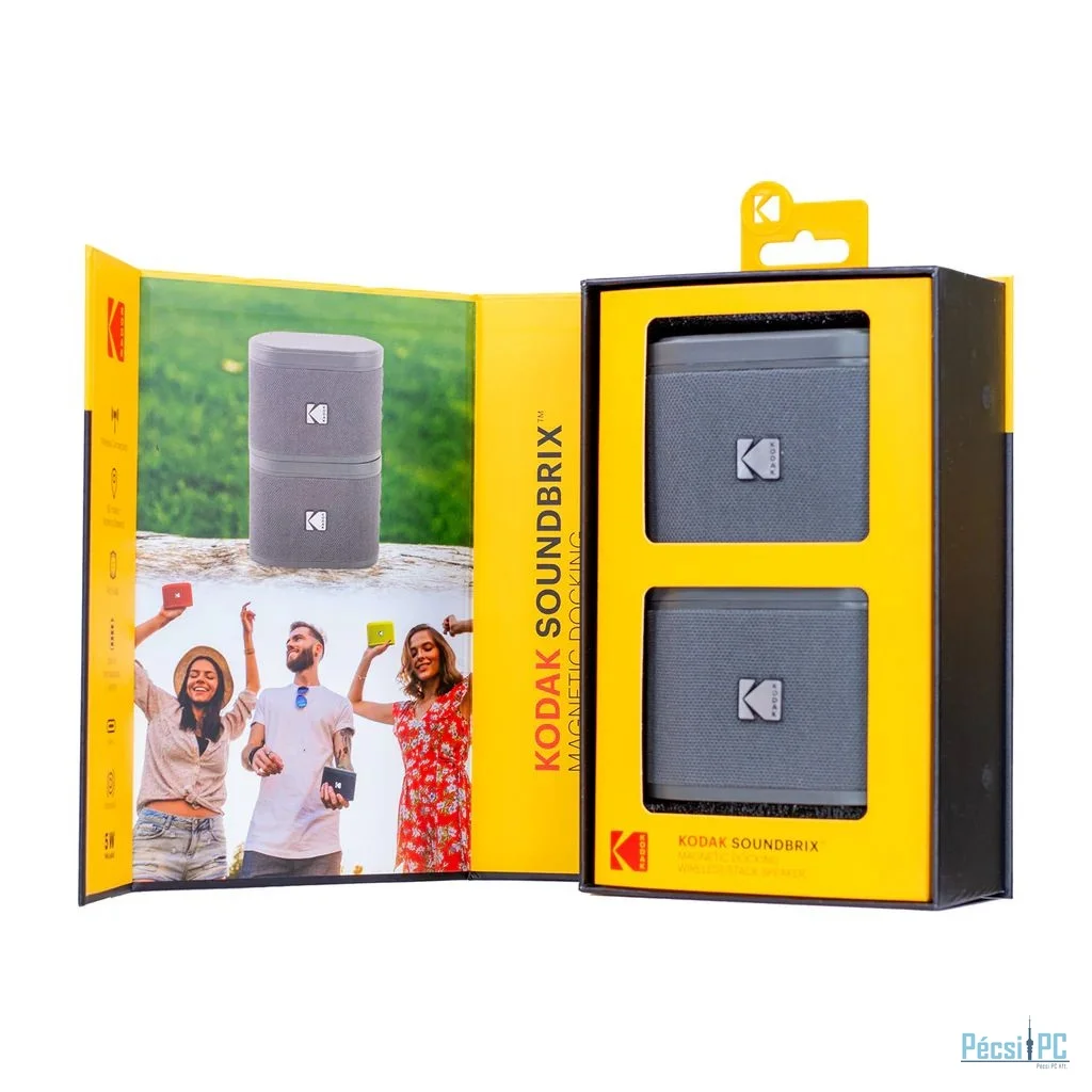 Kodak BRIXG2 Soundbrix Mini Bluetooth Coloured Portable Two Speakers Grey