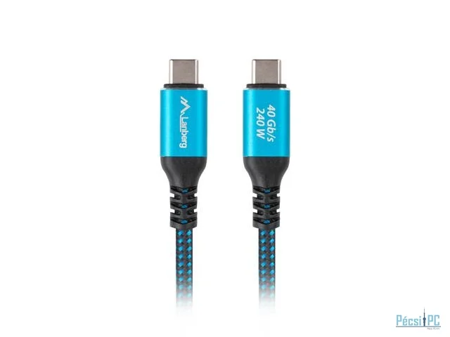 Lanberg USB-C 4.0 Cable 0,5m Black/Blue