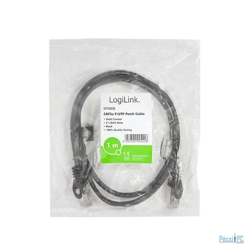 Logilink CAT5e F-UTP Patch Cable 1m Black