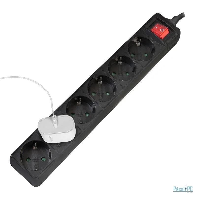 Logilink Hálózati Elosztó Kapcsolóval 6DIN 1,5m Black