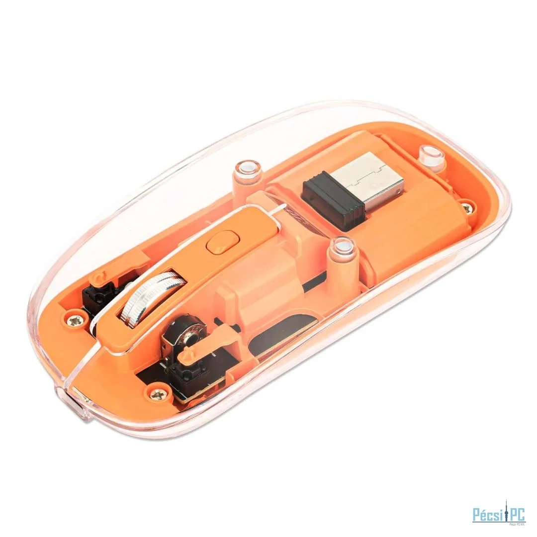 Manhattan Rechargeable Wireless USB Mouse Transparent/Orange