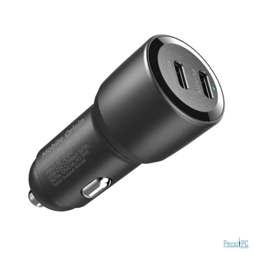 Mobile Origin Car Charger 60W 2 USB-C CA11 Black