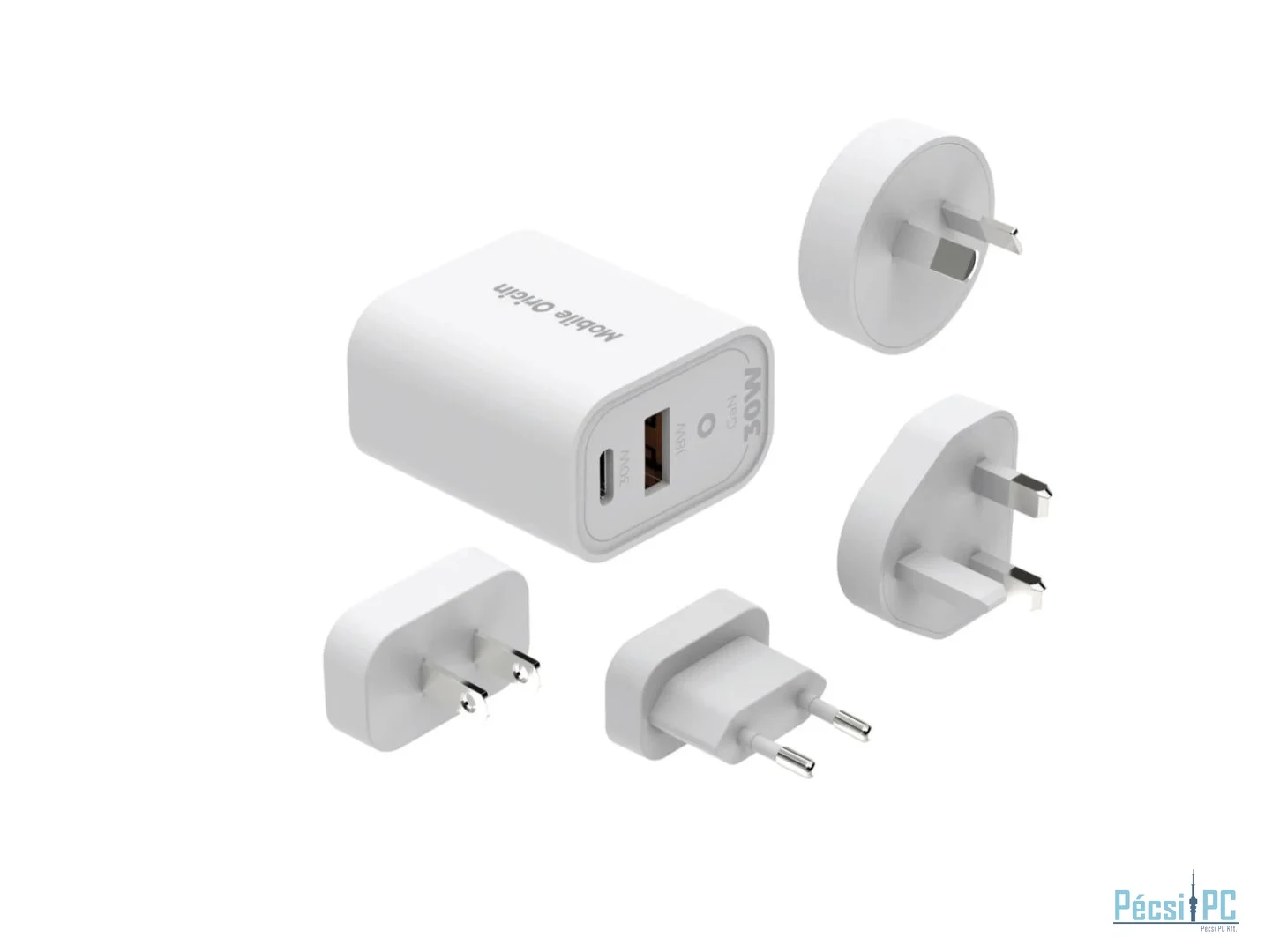 Mobile Origin GaN 30W Travel Charger MO14, EU,USA,UK,AUS