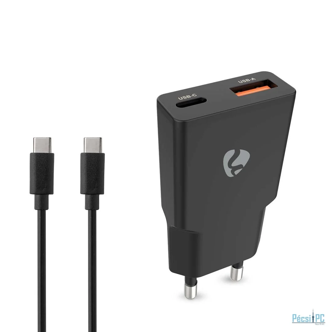 Nedis Wall Charger 20W PD 3.0 with 1,5m USB-C cable Black