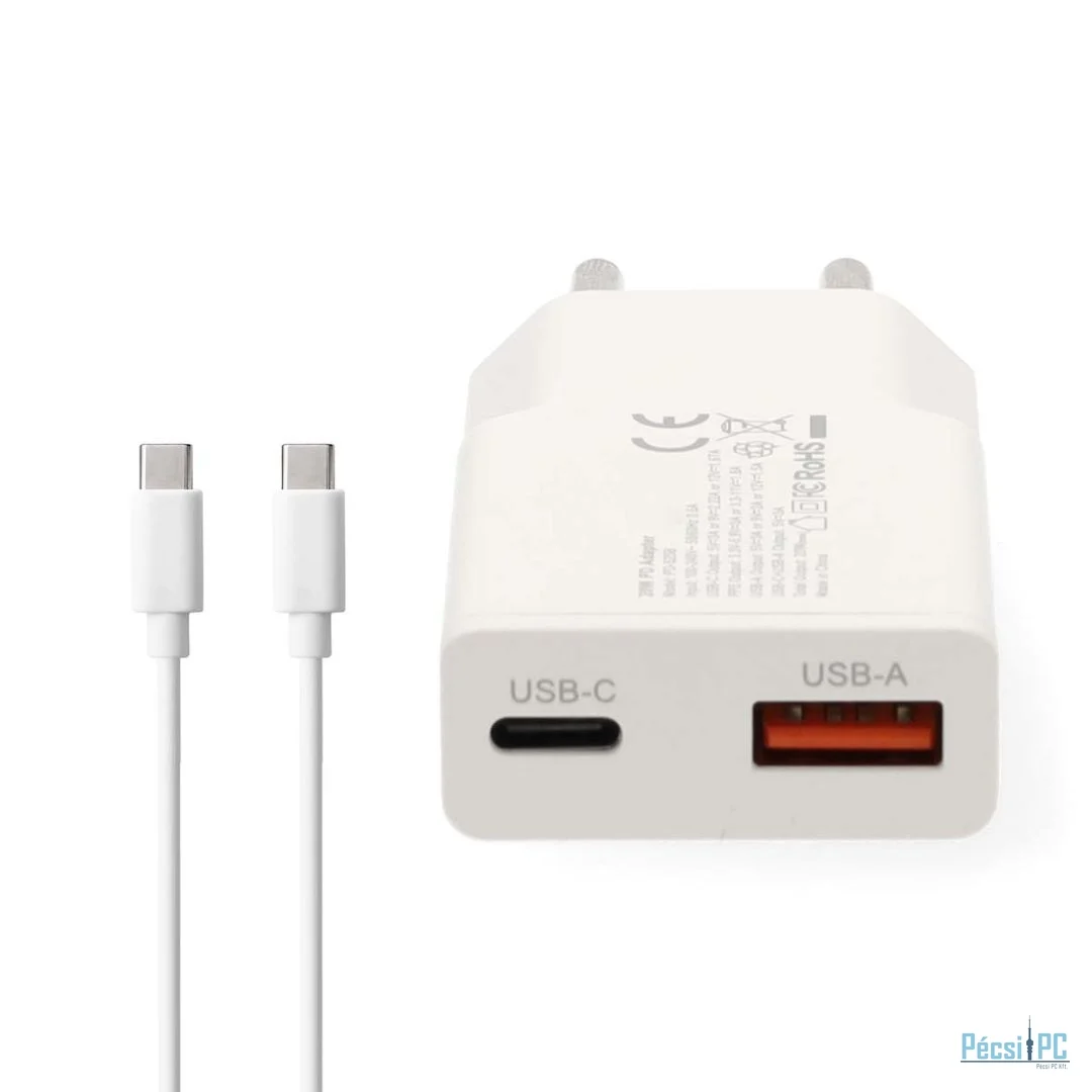 Nedis Wall Charger 20W PD 3.0 with 1,5m USB-C cable White
