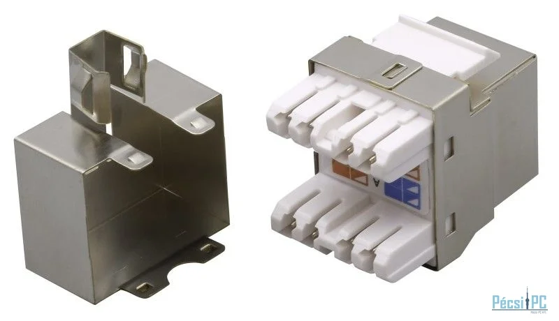 Nestron Keystone STP csatlakozó; Cat6; 180°; dual IDC (Krone/110)