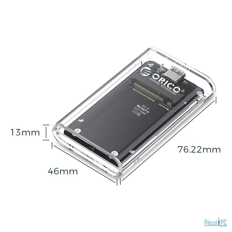 Orico TC10-MS mSATA USB-C 3.0 SSD Enclosure Clear