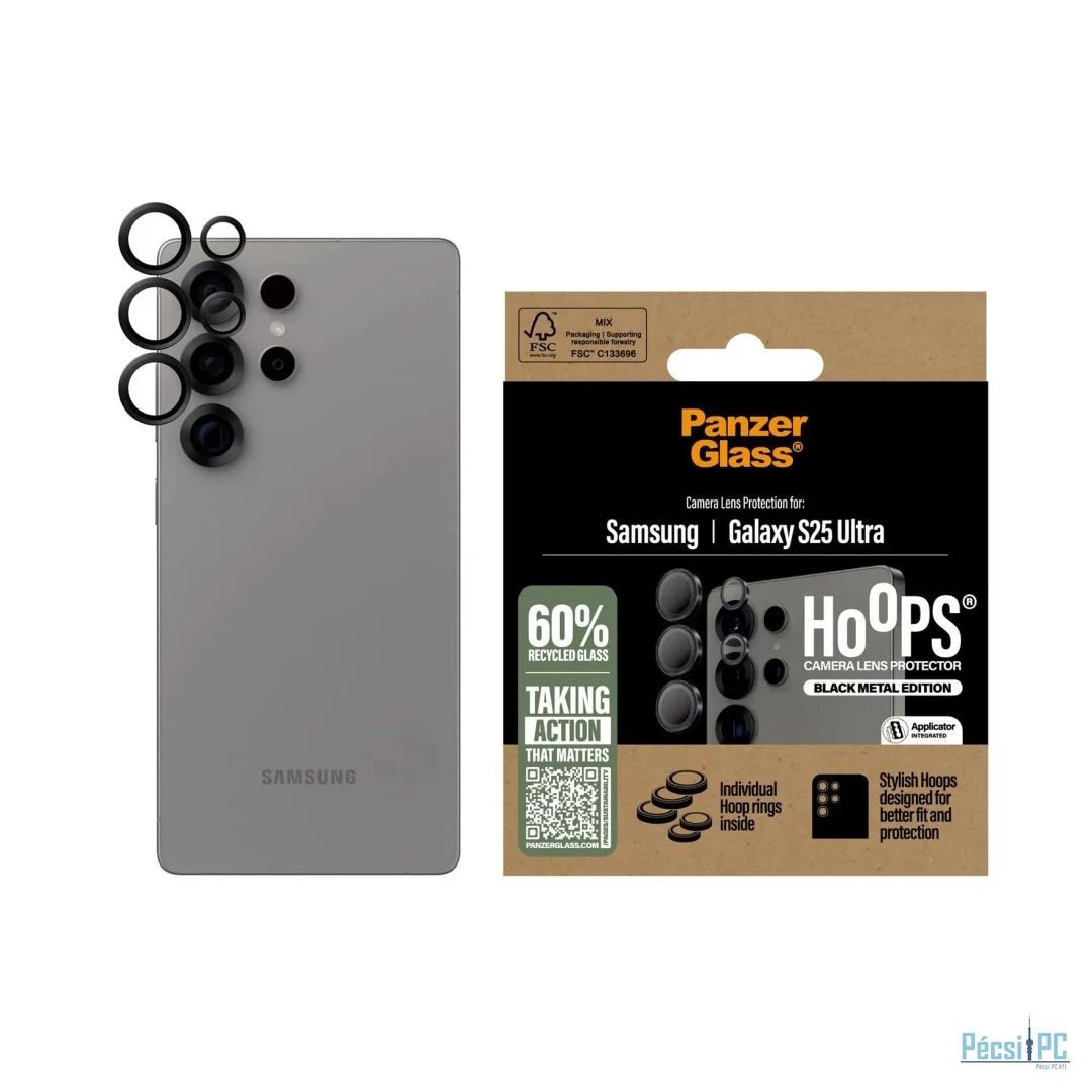 PanzerGlass Hoops Black Lens Protector for Samsung S25 Ultra
