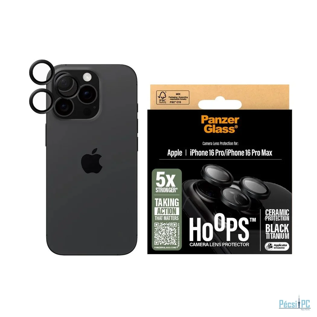 PanzerGlass Hoops Ceramic Camera Lens Protector for iPhone 16 Pro/Max