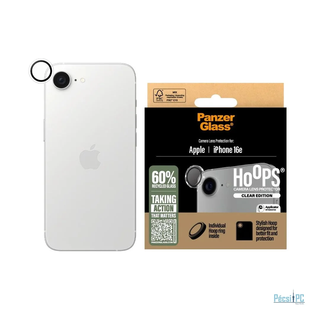 PanzerGlass Hoops Transparent Lens Protector for iPhone 16e