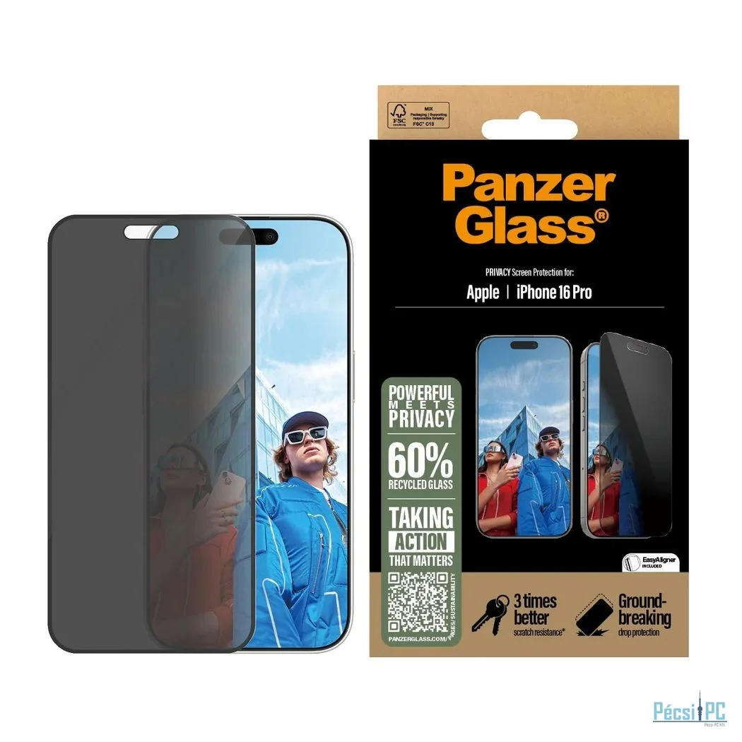 PanzerGlass Privacy Screen Protector for iPhone 16 Pro UWF