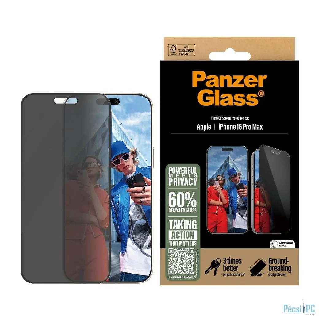 PanzerGlass Privacy Screen Protector iPhone 16 Pro Max UWF