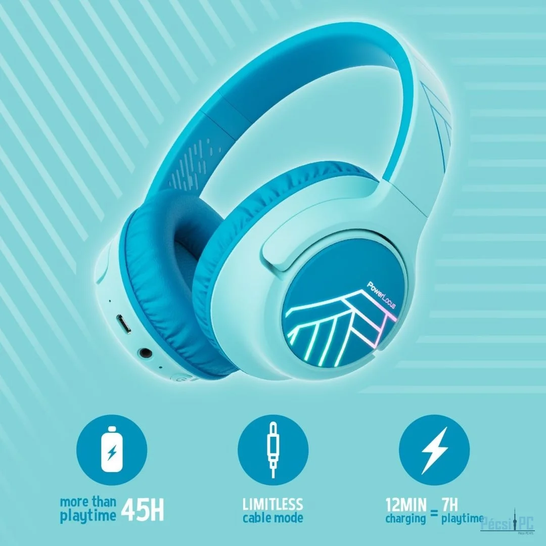 PowerLocus Bobo Kids Bluetooth Headset Blue