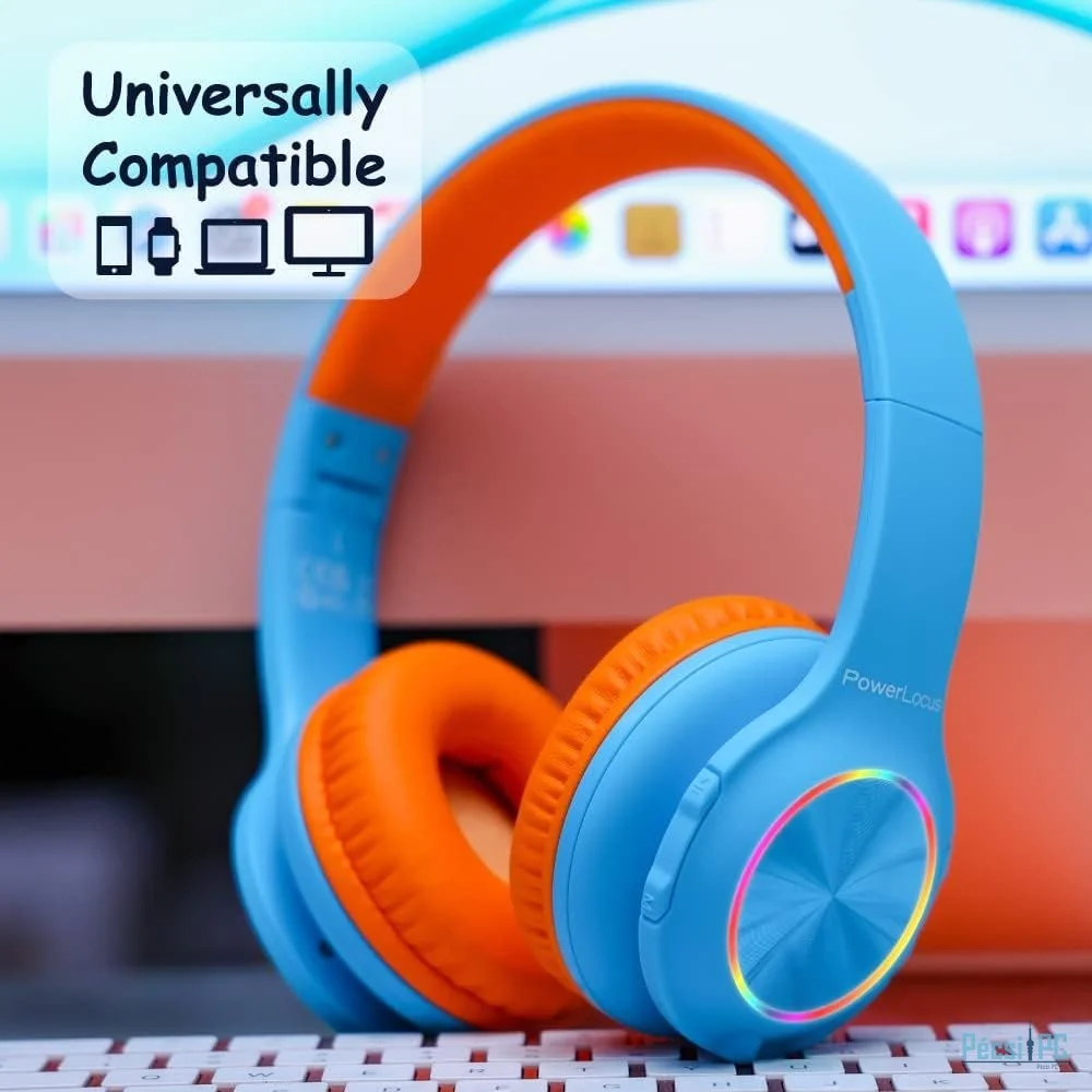 PowerLocus PLED Kids Bluetooth Headset Blue/Orange