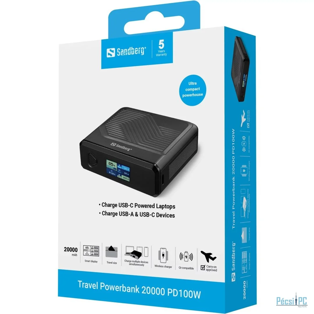 Sandberg PD100W 20000mAh Powerbank Black