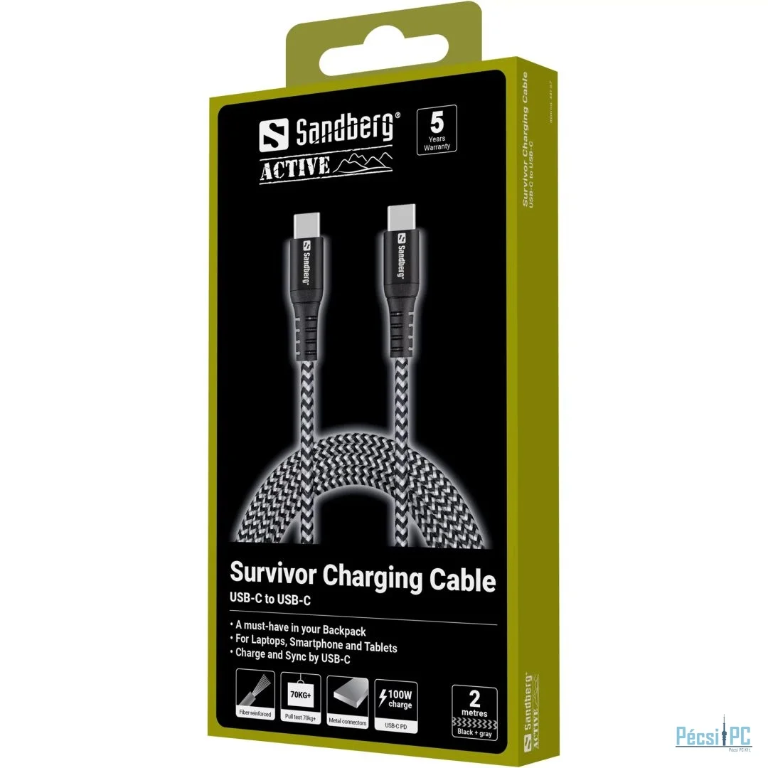 Sandberg Survivor USB-C Cable 100W 2m Black