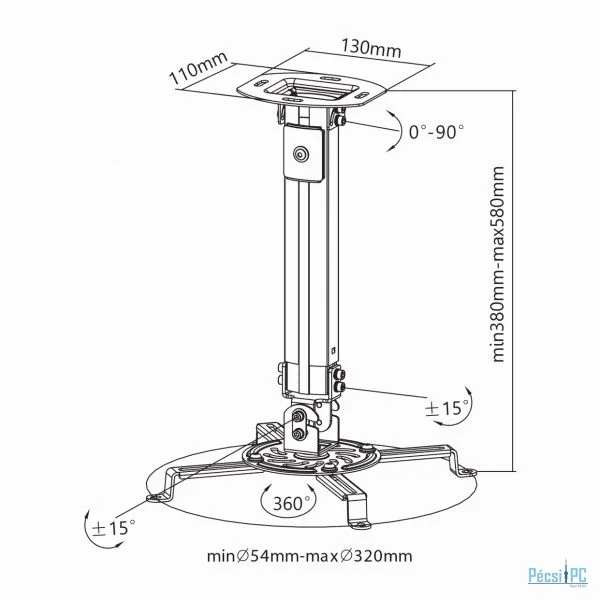 SBOX PM-18S Ceiling mount for projektor