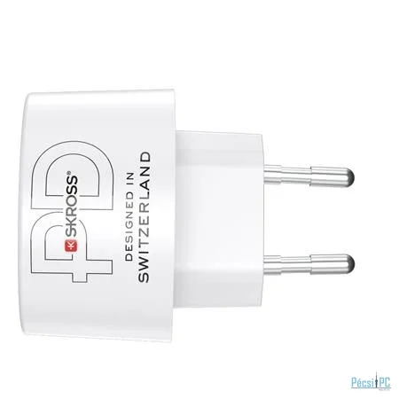 SKROSS 1xUSB-A 1xUSB-C PD 65W hálózati adapter White