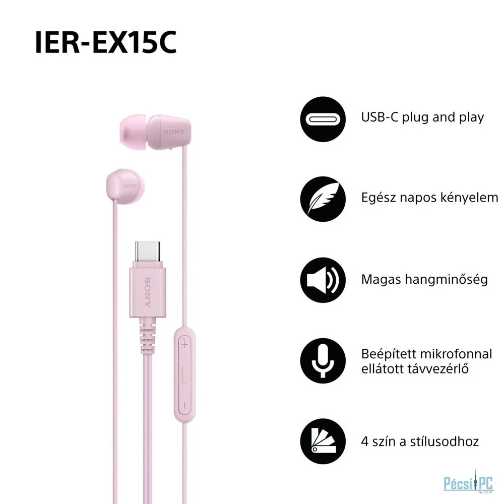 Sony IER-EX15C Headset Pink