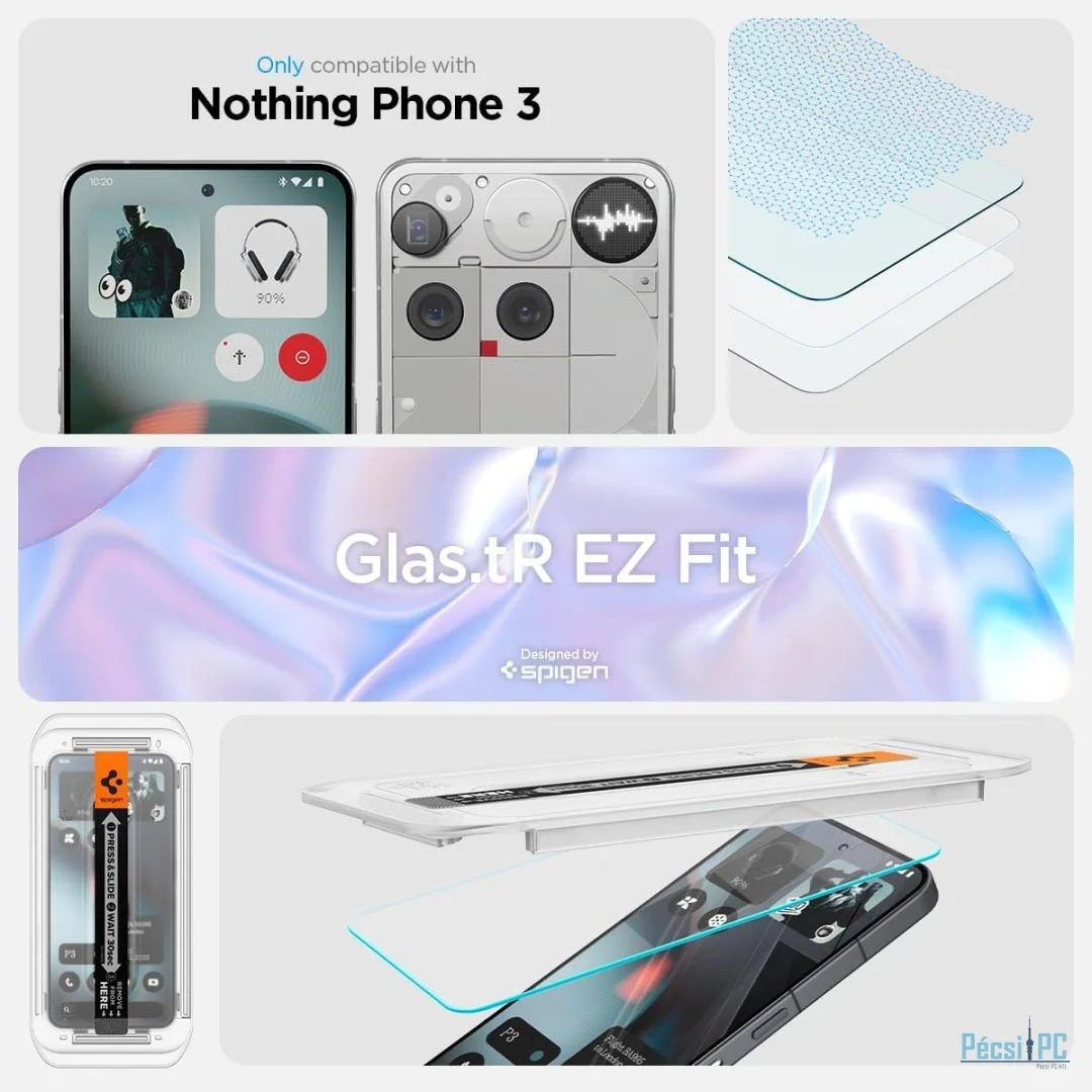 Spigen Glass tR EZ Fit Glass for Nothing Phone (3) 2 Pack Transparent
