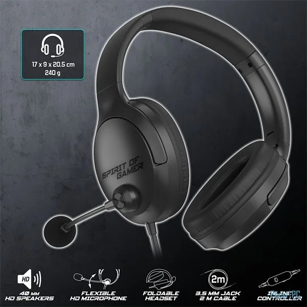 Spirit Of Gamer PRO H4 Gaming Headset Black