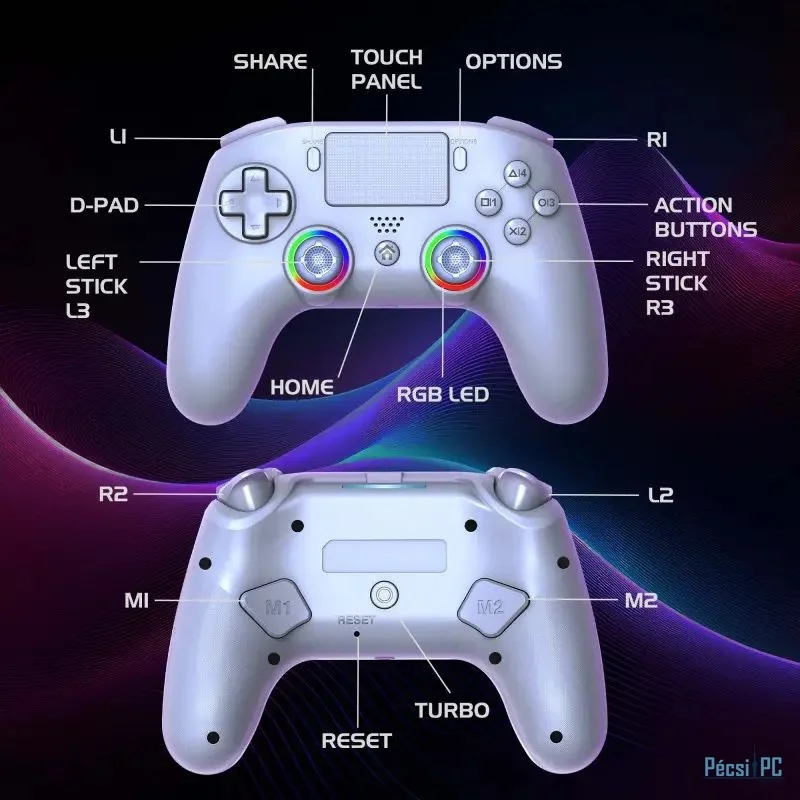 Subsonic PS5 Wireless LED Gamepad White