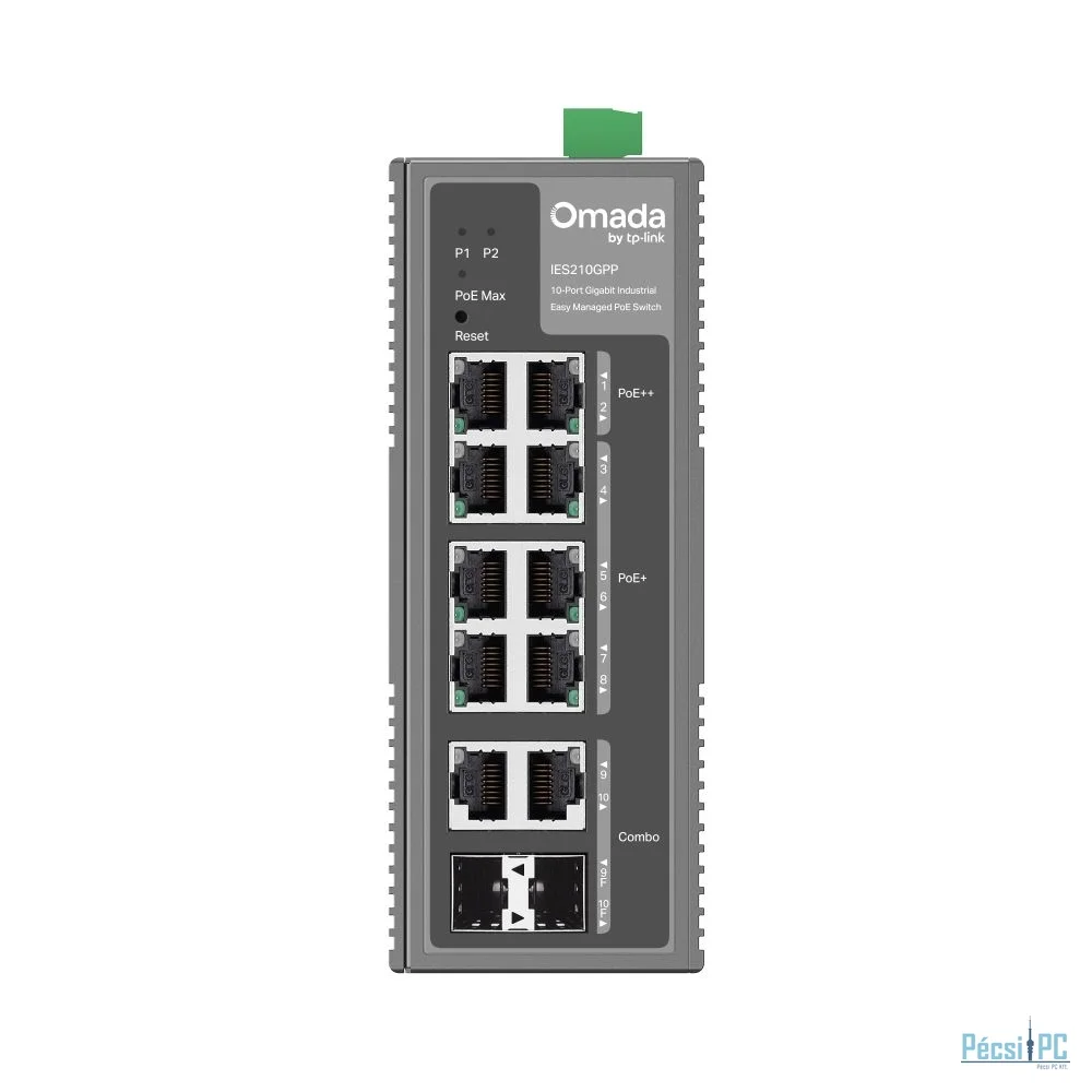 TP-Link IES210GPP Omada 10-Port Gigabit Industrial Easy Managed Switch with 6-Port PoE+ and 2-Port PoE++