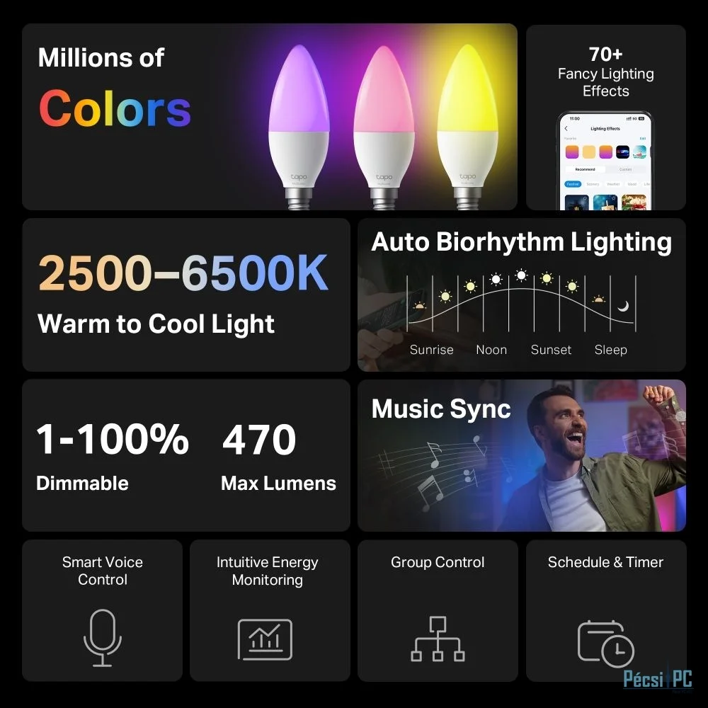 TP-Link Tapo L430C Smart Light Bulb Multicolor (4-Pack)