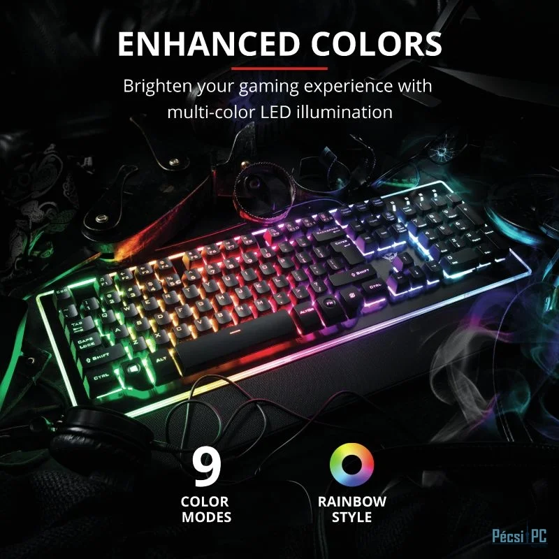 Trust GXT 860 Thura Semi-mechanical Keyboard Black UK