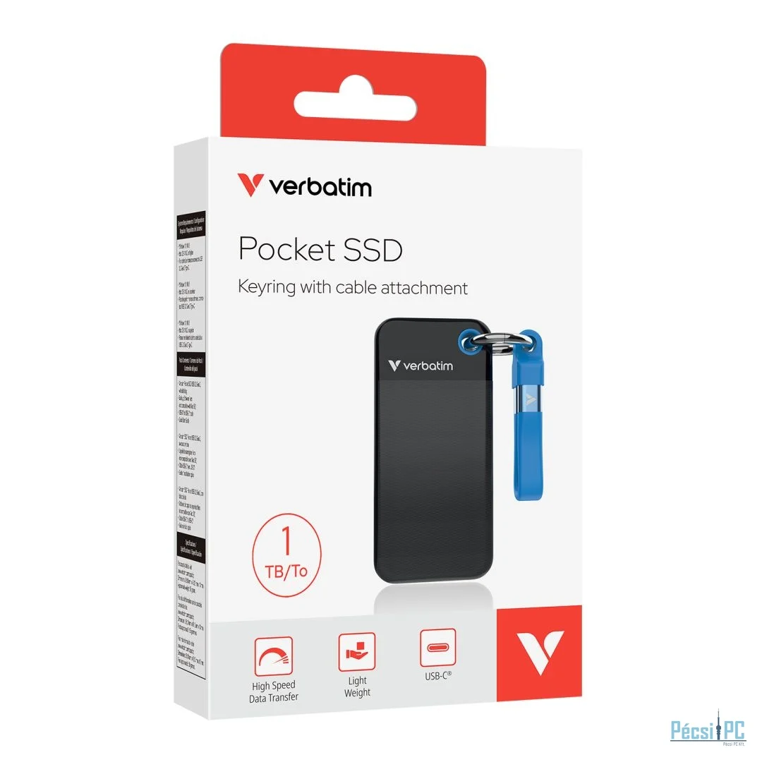 Verbatim 1TB USB3.2 Pocket SSD Black/Blue